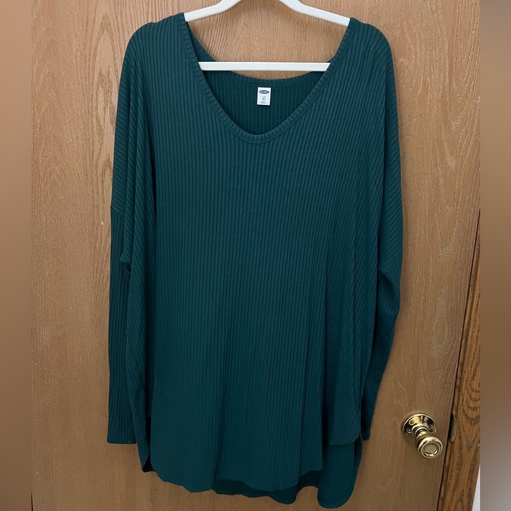 Old Navy XXL Luxe Forrest Green Ribbed Women's Top